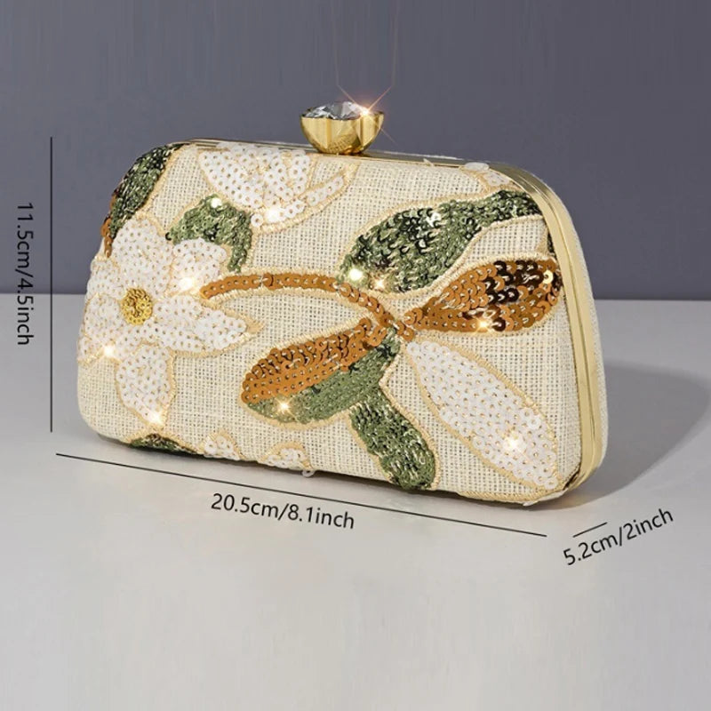 New Arrival Beaded Embroidery Evening Bag Chinese Style Clutch Bag Higt Quality Evening Crossbody Bag