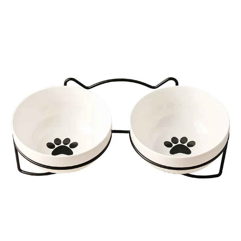 Ceramic Double Pet Bowl – Cervical Protection