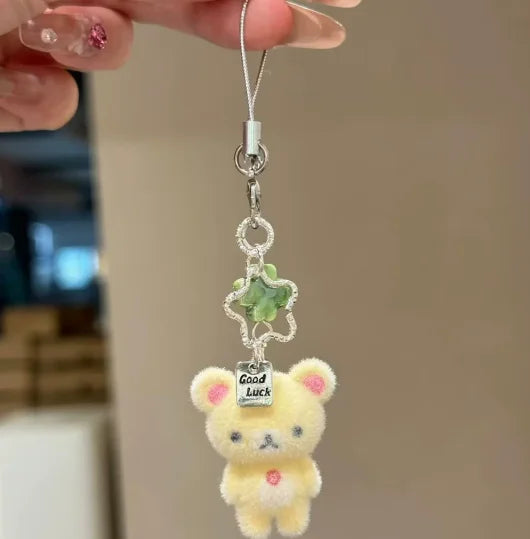 Kawaii Rilakkuma Easy Bear Keychains Lazybear Doll Bag Clothing Puller Phone Rope Keyrings Accessories Pendants Couple Gifts