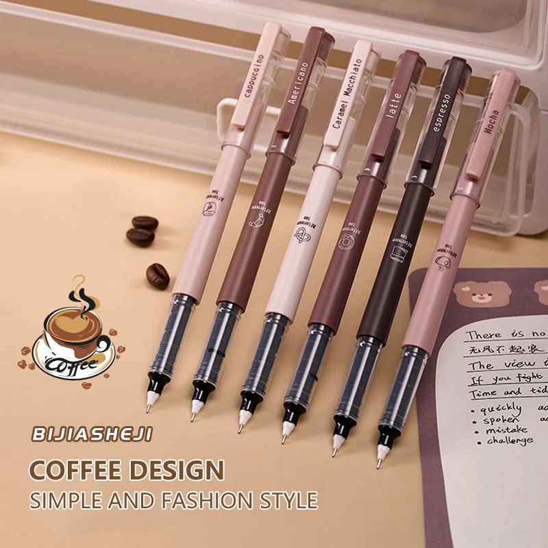 6pcs Afternoon Tea Gel Pens – 0.5mm Black Ink
