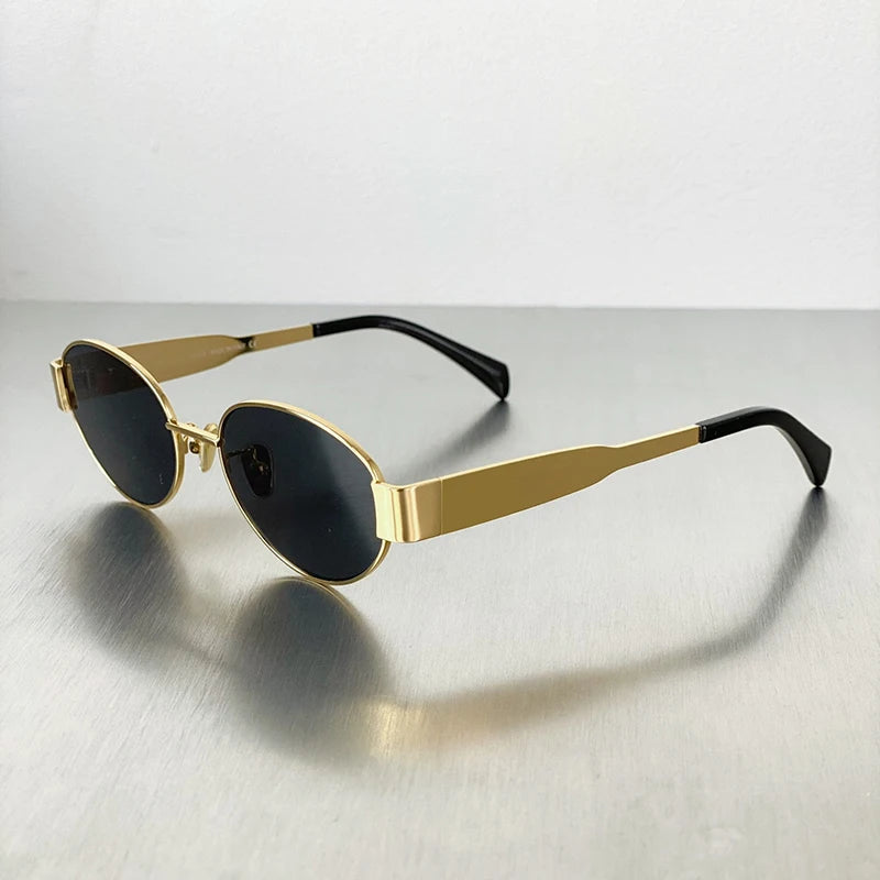 1PCS/2PCS/3PCS Metal Fashion Women's Sunglasses Luxury Brand Glasses Oval Frame Classic Colors