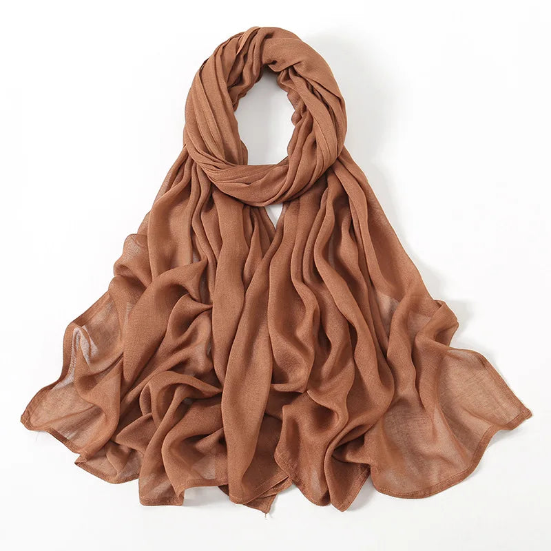 Cotton Rayon Modal Hijabs Scarf Solid Headscarf Wraps Big Size Plain Shawls Muslim Women Hijab Islamic Turban Headband 190*85cm