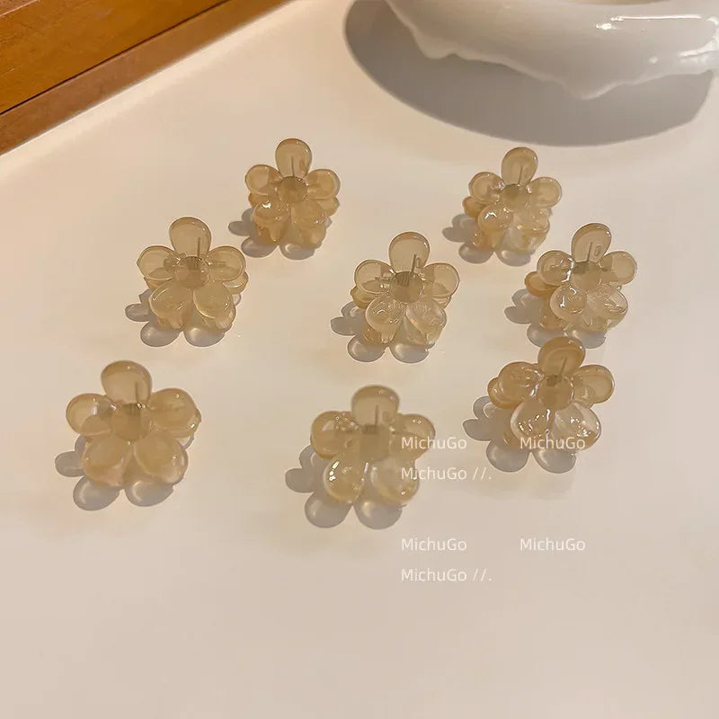 10pcs Korean Mini Floral Hair Claw Kawaii Hair Clip Claw Clamp Braid Clips Headwear Girls Women Hair Accessories