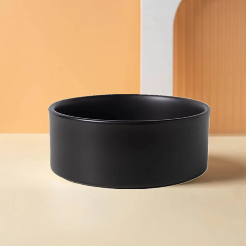 Ceramic Pet Bowl with Wooden Mat – Spine-Friendly