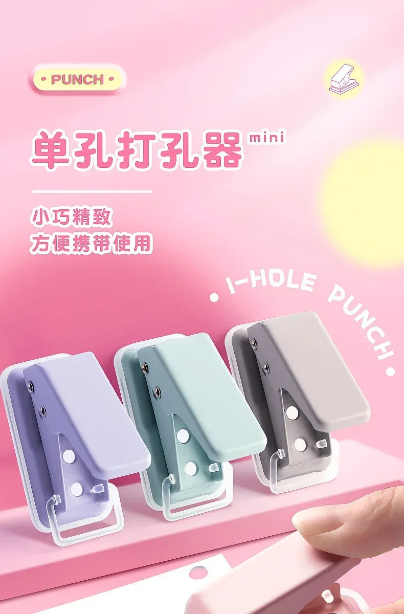 Single Hole Mini Paper Punch – Portable & Cute