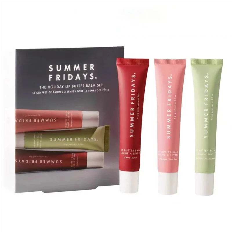 Summer Friday's Jet Lag Mask The Holiday Trio Set Lip Butter Balm Hot Cocoa Toasted Marshmallow Moisturizer Lip Gloss Skincare