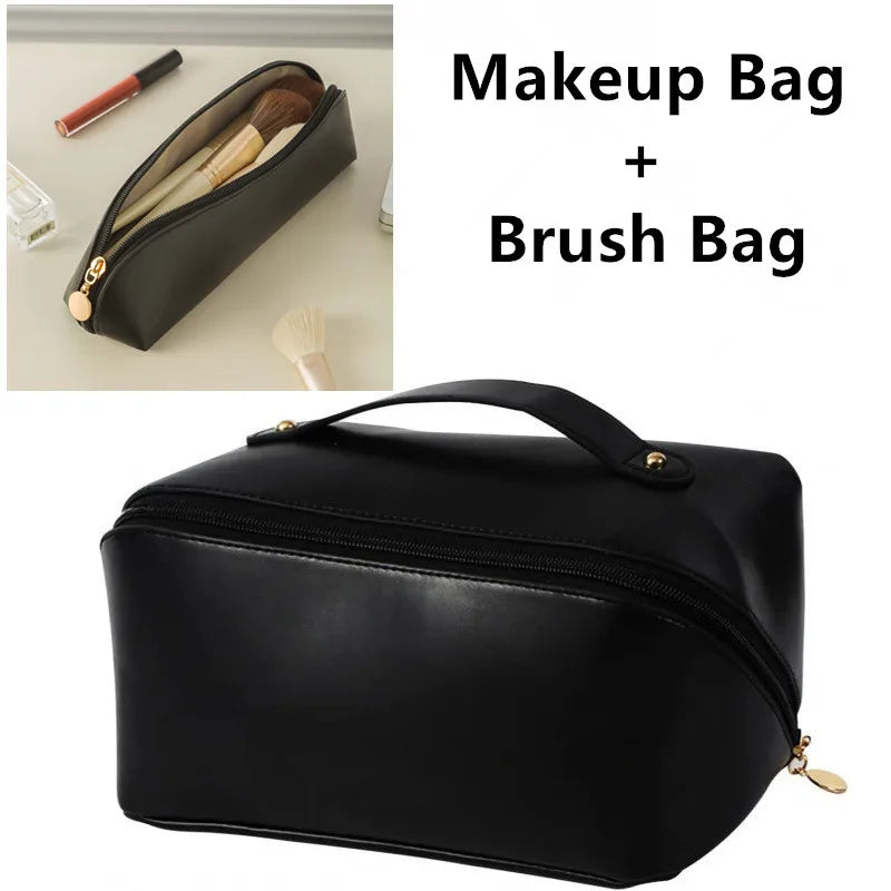 Custom Leather Embroidered Makeup Bag – Personalized Gift