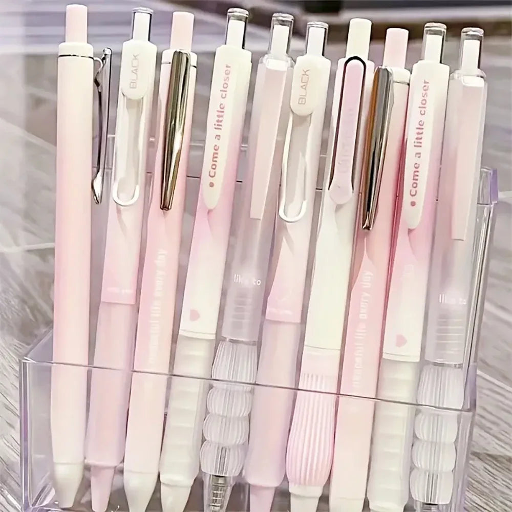 5pcs Pink Retractable Gel Pens – 0.5mm Black Ink