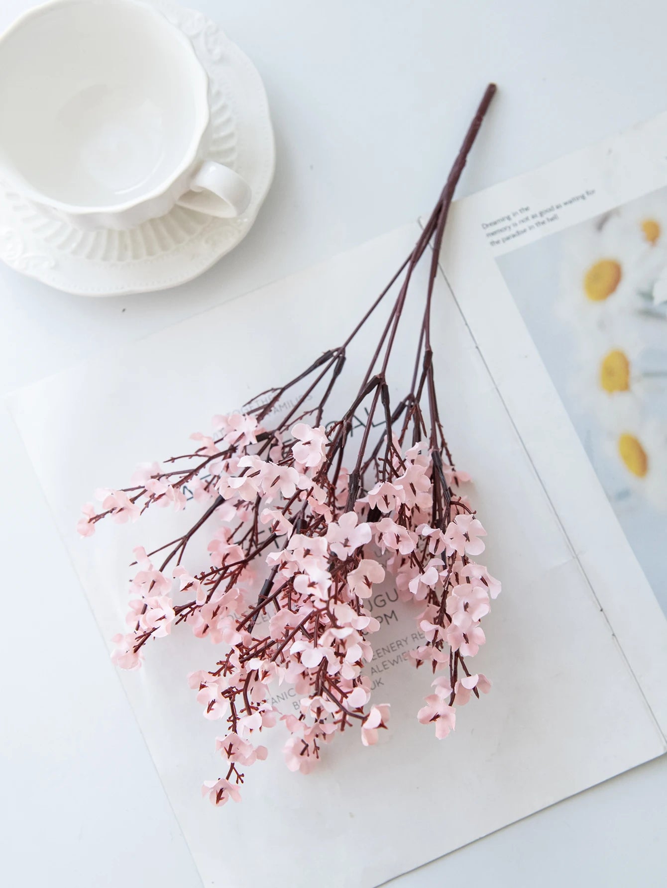 Artificial Silk Gypsophila Peach Flower – Home & Wedding Decor