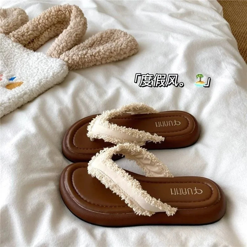 Women Roman Cool Slippers Retro Flip Flops Fashion Sandal Beach Versatile Shoes Vacation Casual Beach Flat Shoes Sandalias Mujer