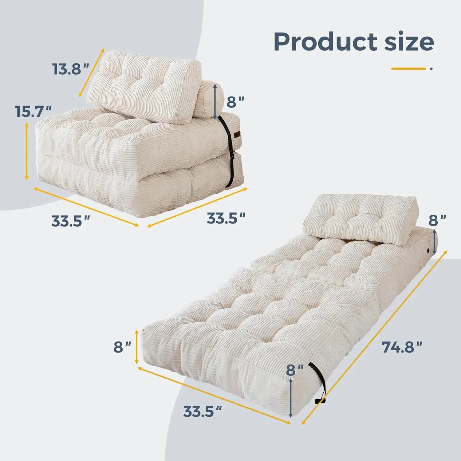 Vacuum Compression Sofa Foldable Simple Fabric Corner Modular Couch Floor Multi Function Nordic Living Room Bedroom Decoration