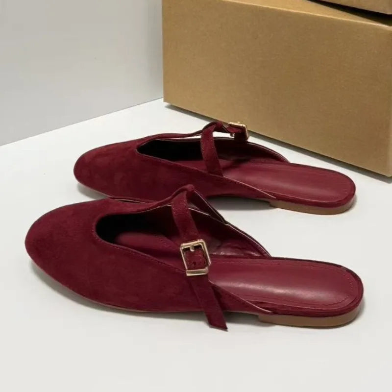 Retro T-Strap Women Mules