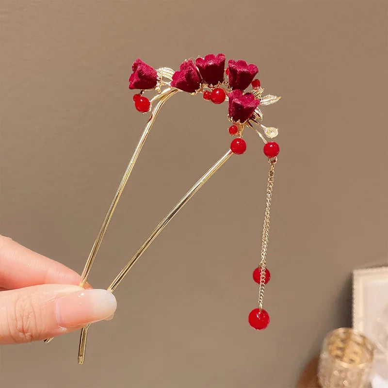 2025 New Pearl U-shaped Hairpin Women's Insert Hairpin, Fixed with Coiled Hair,senior grade Hairpin Headpiece