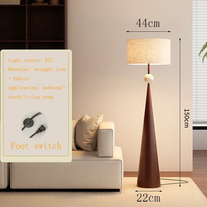 Wabi-sabi Minimalist Floor Lamp Cloth Cover Art Decorative Japan Designer Stand Lights Living Sofa Bedroom Bedside Floor Light