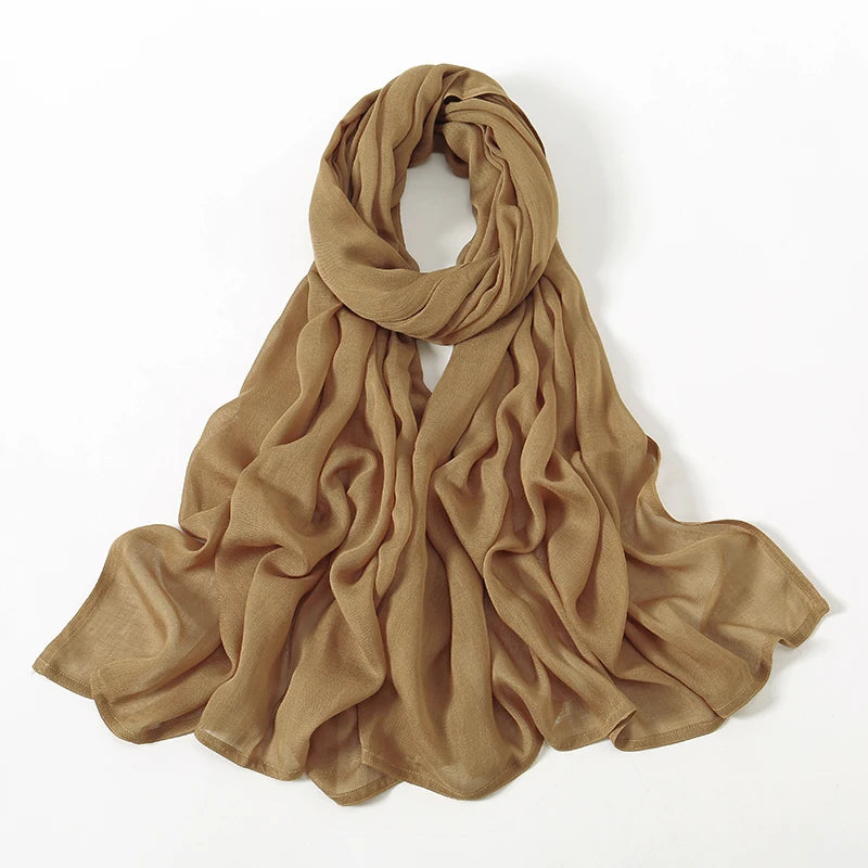 Cotton Rayon Modal Hijabs Scarf Solid Headscarf Wraps Big Size Plain Shawls Muslim Women Hijab Islamic Turban Headband 190*85cm