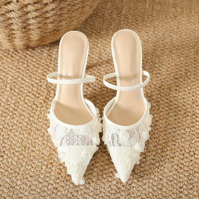 Women’s Lace Flower Stiletto Pumps