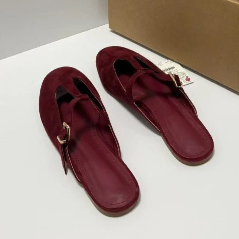 Retro T-Strap Women Mules