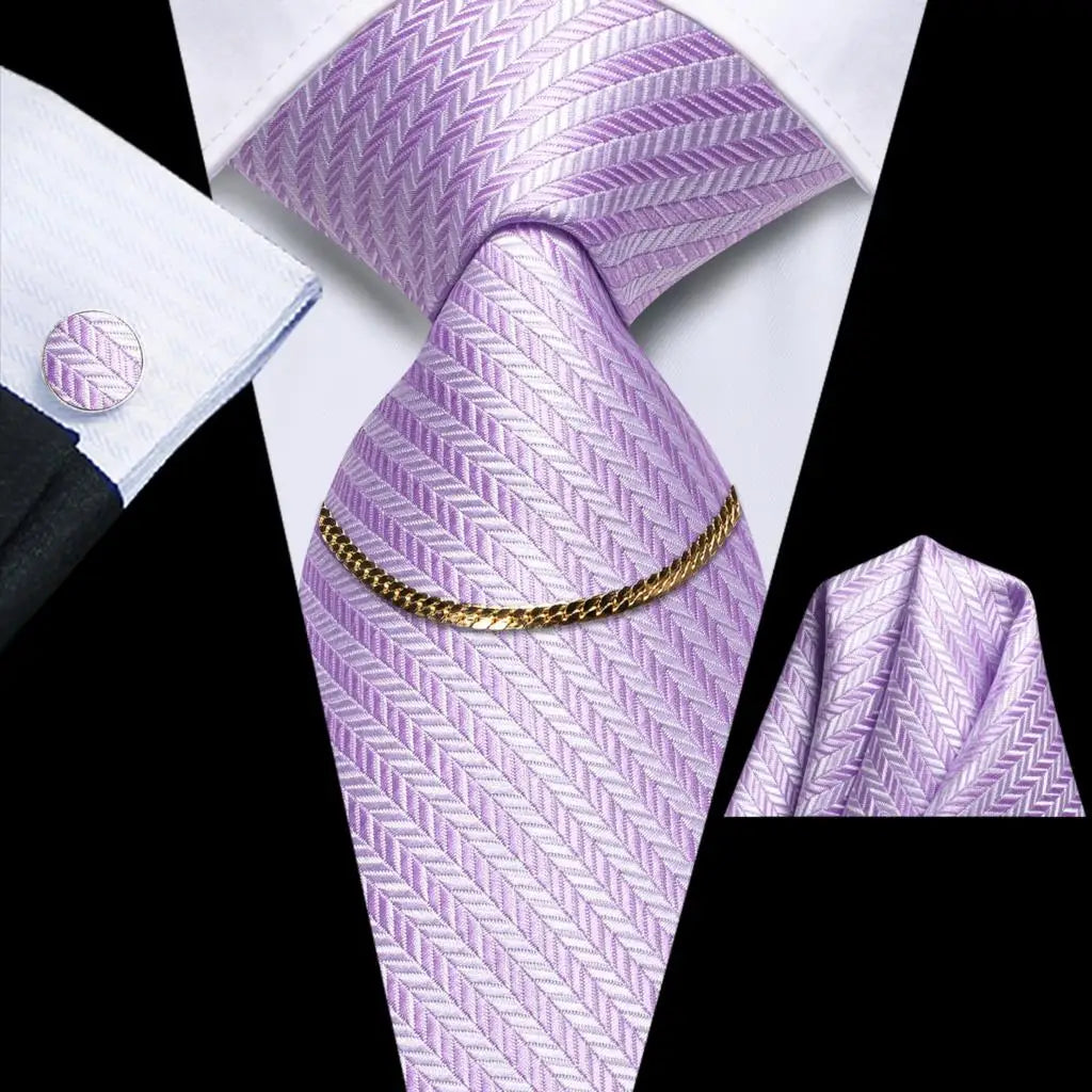 Men’s Black Plaid Silk Tie Set