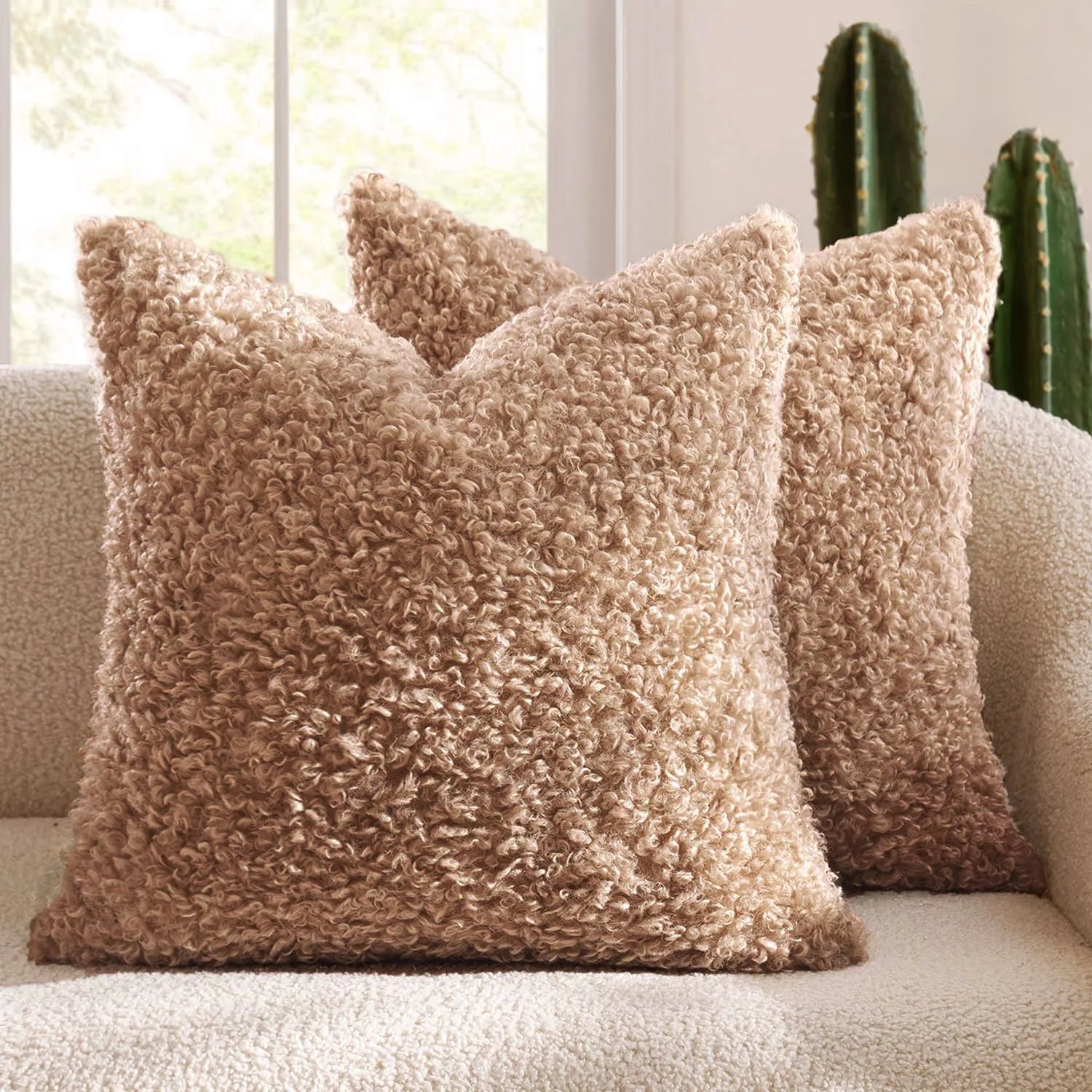 Lamb Fleece Pillow Cover Plush Teddy Curly Thickened Pillowcase Soft Modern Minimalist Nordic Sofa Cushion Case Cozy Home Decor