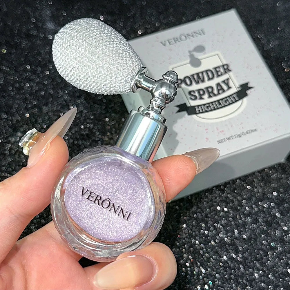Airbag Shimmer Highlight Powder Spray Waterproof High Gloss Glitter Body Bronzer Highlight Contour Blush for Brightening Makeup