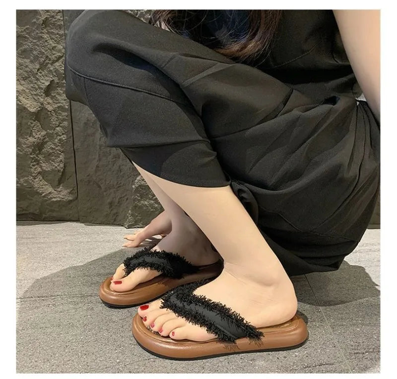 Women Roman Cool Slippers Retro Flip Flops Fashion Sandal Beach Versatile Shoes Vacation Casual Beach Flat Shoes Sandalias Mujer