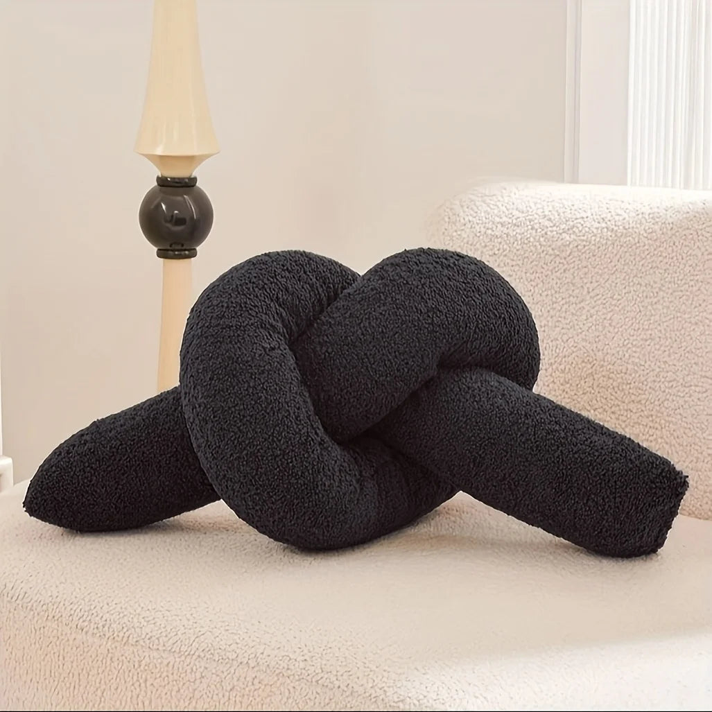 1pc Nordic Style Knotted Bolster Pillow for Sofa Bedroom Office Decor Pillow Gift for Christmas Home Living Room Decorate