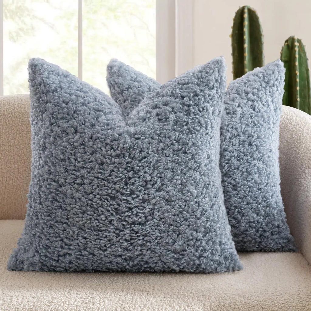 Lamb Fleece Pillow Cover Plush Teddy Curly Thickened Pillowcase Soft Modern Minimalist Nordic Sofa Cushion Case Cozy Home Decor