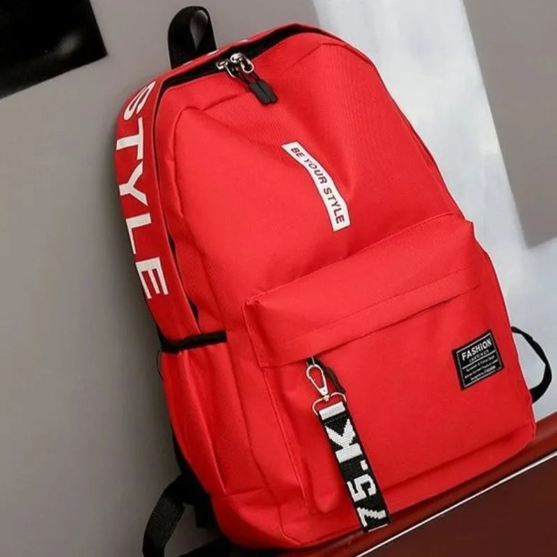 Fashion trend backpack backpack for men and women junior high school high school student bag large capacity korean version of th