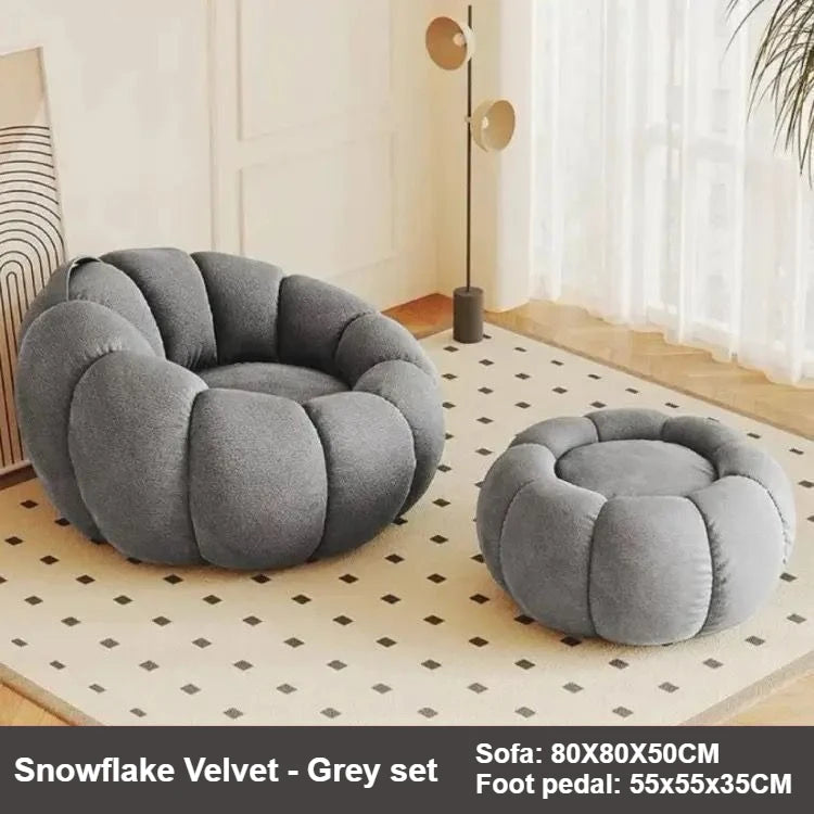 Lazy Pumpkin Sofa Nordic Style Single Sofa Chair EPS Particle Filling Soft Comfortable Home Living Room Balcony Bedroom Sofa Set