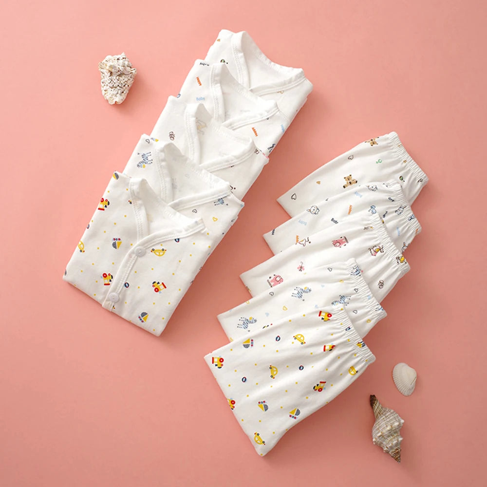 Newborn Cartoon Cotton Set – Top & Pants 0-3M