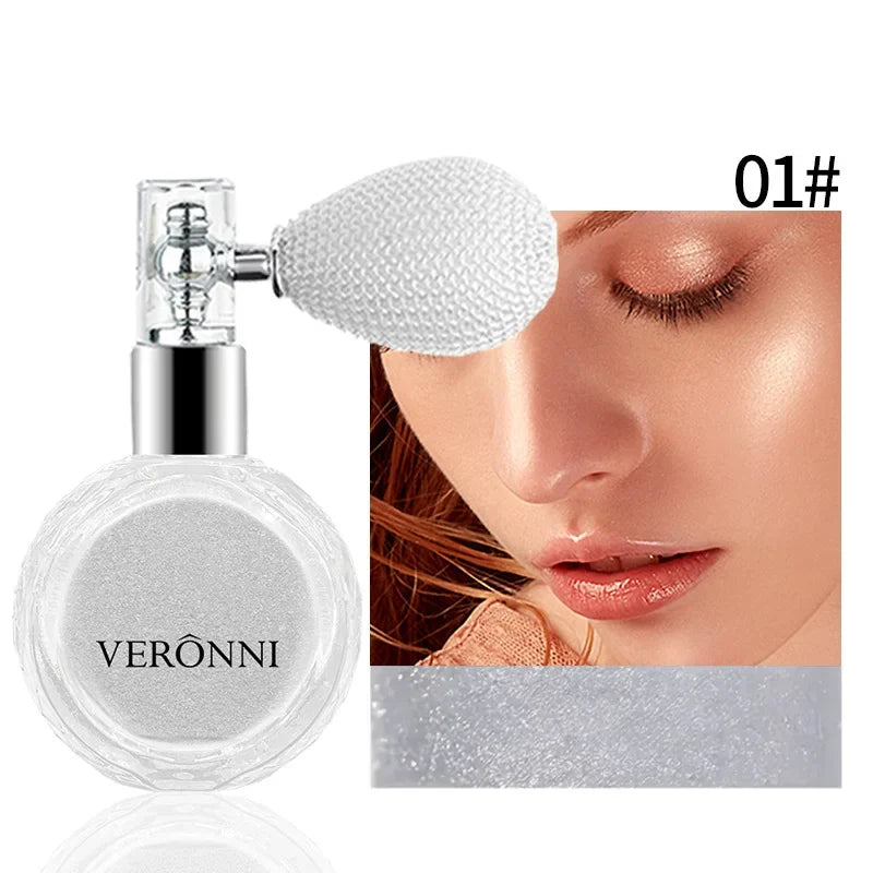 Airbag Shimmer Highlight Powder Spray Waterproof High Gloss Glitter Body Bronzer Highlight Contour Blush for Brightening Makeup