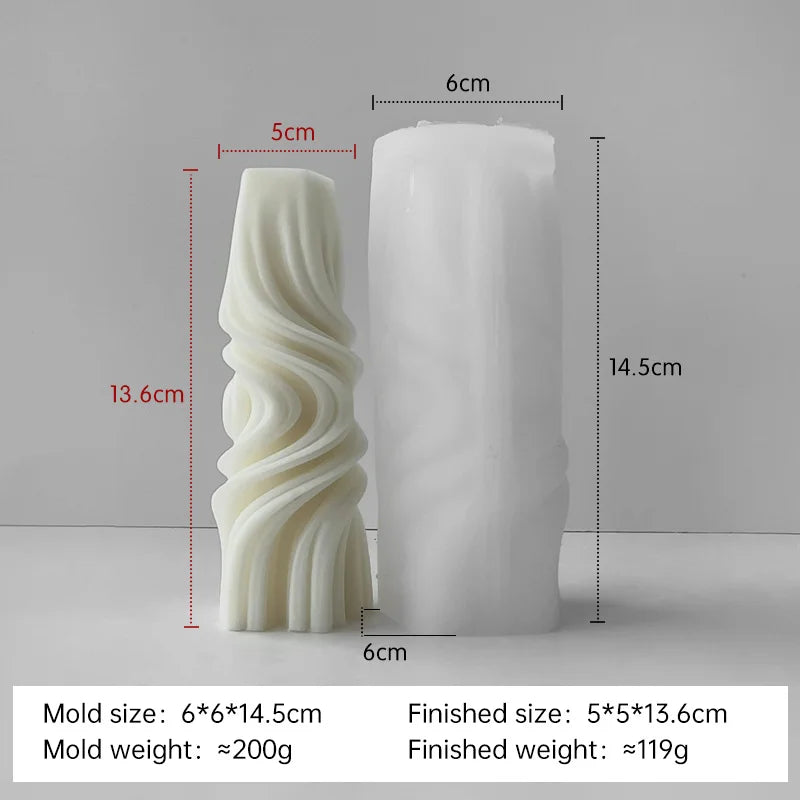 Striped Cylinder Silicone Candle Mold – DIY