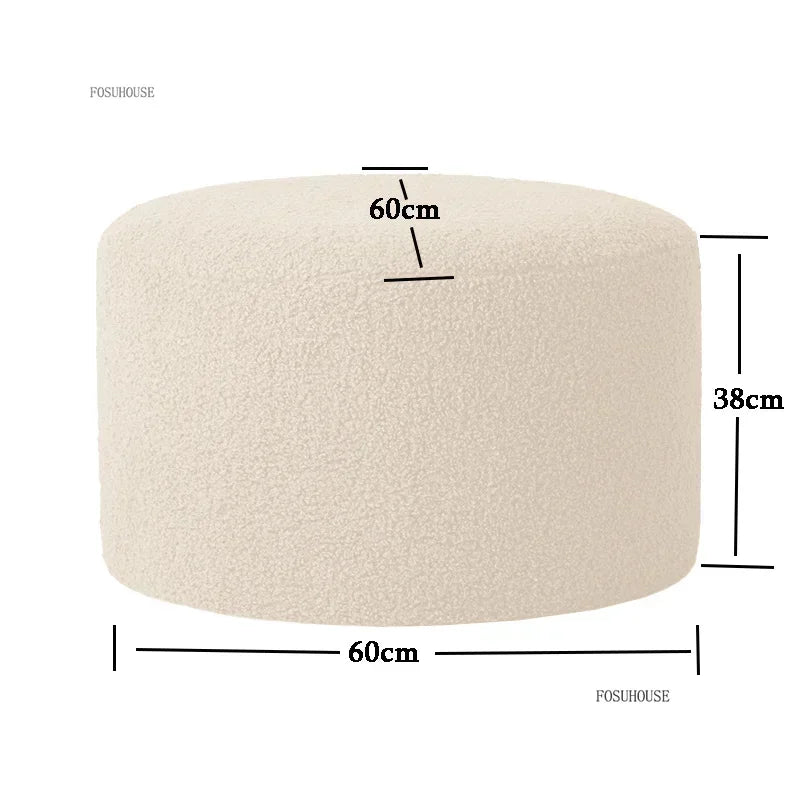 Modern Living Room Furniture Minimalist Shoe Changing Stool Nordic Lambswool Footrest Leisure Ottomans Designer Hallway Ottoman