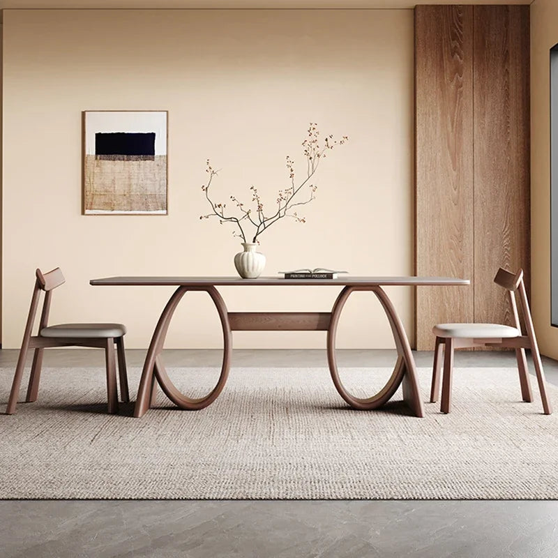 Wood Desk Dining Table Side Modern Nordic Balcony Dining Table Writing Office Designer Living Room Reception Mesa Home Furniture