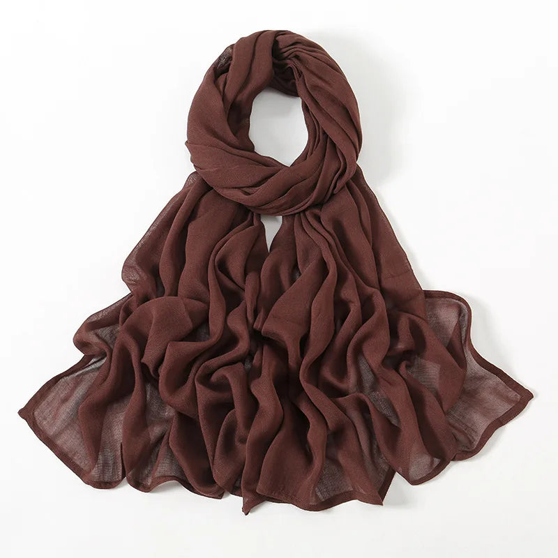Cotton Rayon Modal Hijabs Scarf Solid Headscarf Wraps Big Size Plain Shawls Muslim Women Hijab Islamic Turban Headband 190*85cm