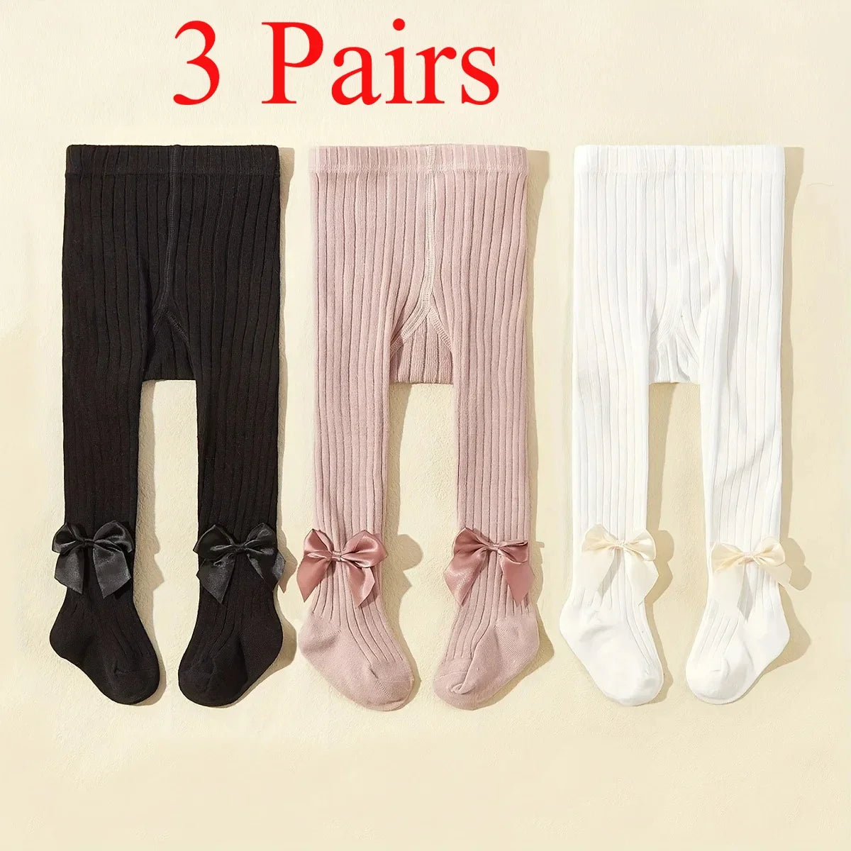 Kids Cotton Tights – Princess Bowknot Pantyhose for Girls
