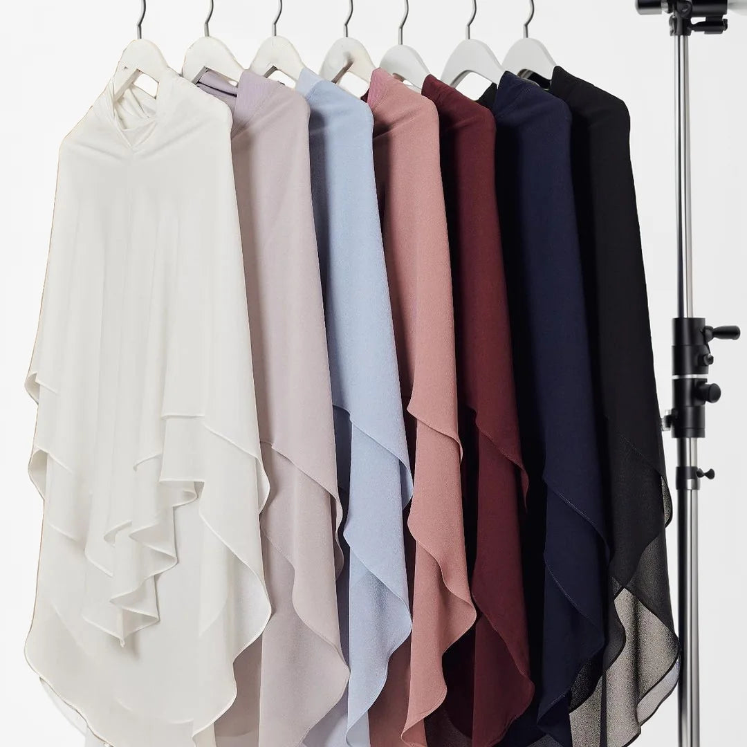 1pc Ready to Wear Instant Hijabs Double layered Chiffon Solid Headscarf Foulard Femme Musulman Shawl Wrap Bandana
