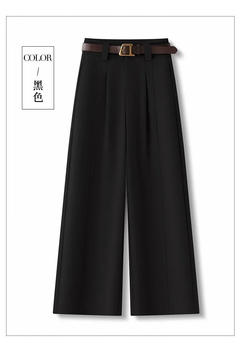 Spring Autumn 2026 Korean Spring New Temperament Pants Women High-end Wide-leg suit Pants Female Trouser Ladies