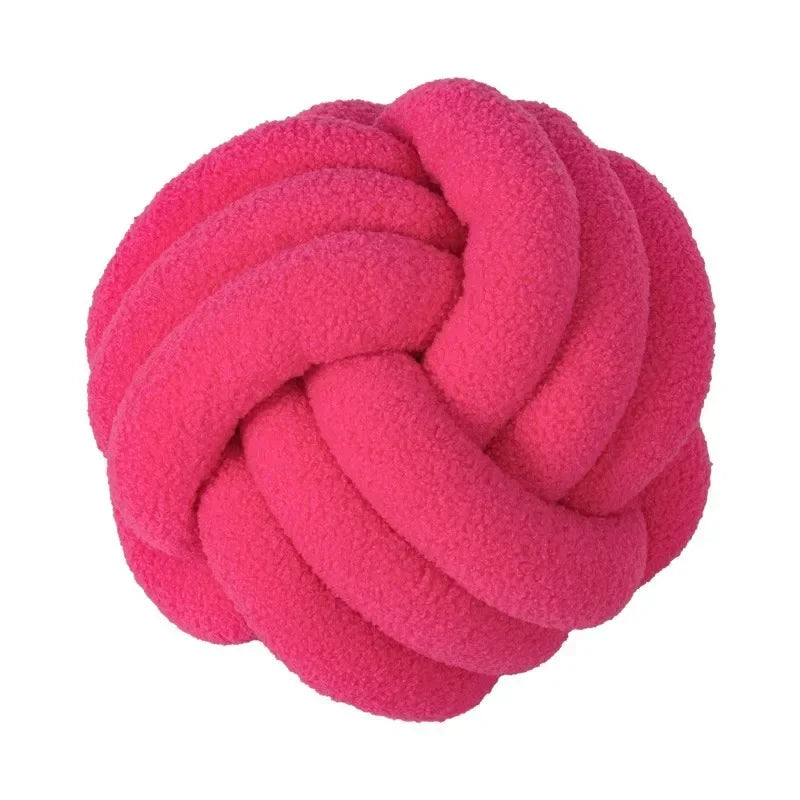 Hand-woven Knotted Ball Pillow Lamb Velvet Roll Pillow Sofa Living Room Household Cushion Head Back Bed Back