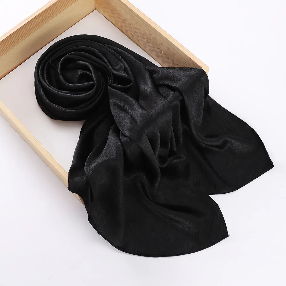Chiffon Hijab Silk Scarf For Women Scarves Luxury Bandana Headband Headscarf Shawl Chic Muslim Woman Turban Hijabs
