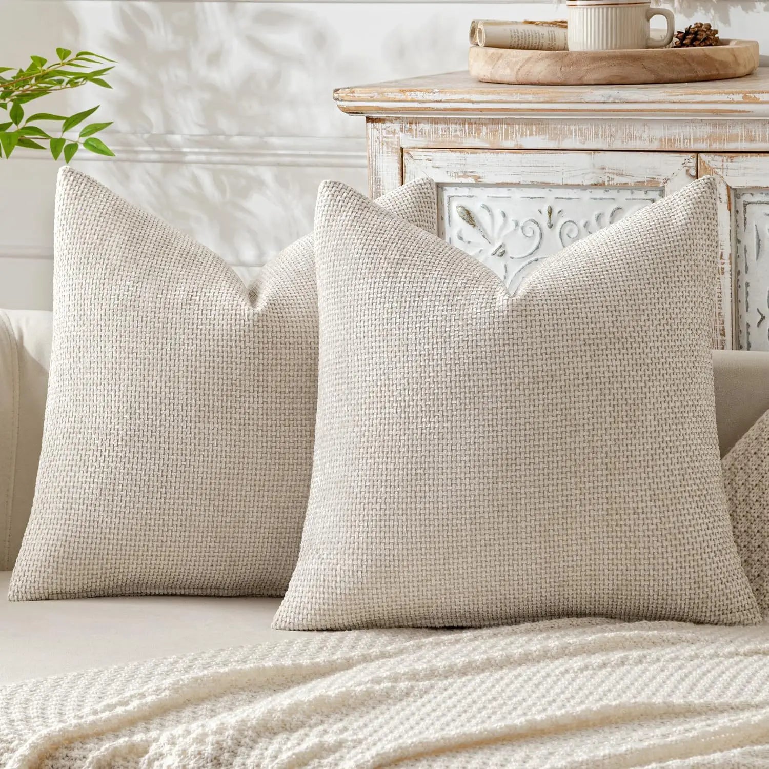 1pcs Chenille Throw Pillow Cover Soft Solid Color Cushion Case with Cross Woven Design Decorative Pillowcase Sofa Bed Home Decor