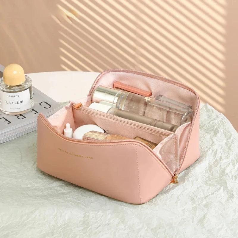 Large PU Leather Cosmetic Bag – Travel & Portable