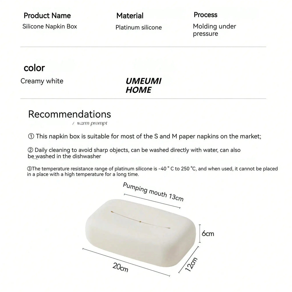 Light Luxury Silicone Tissue Box Cover – Waterproof & Reusable
