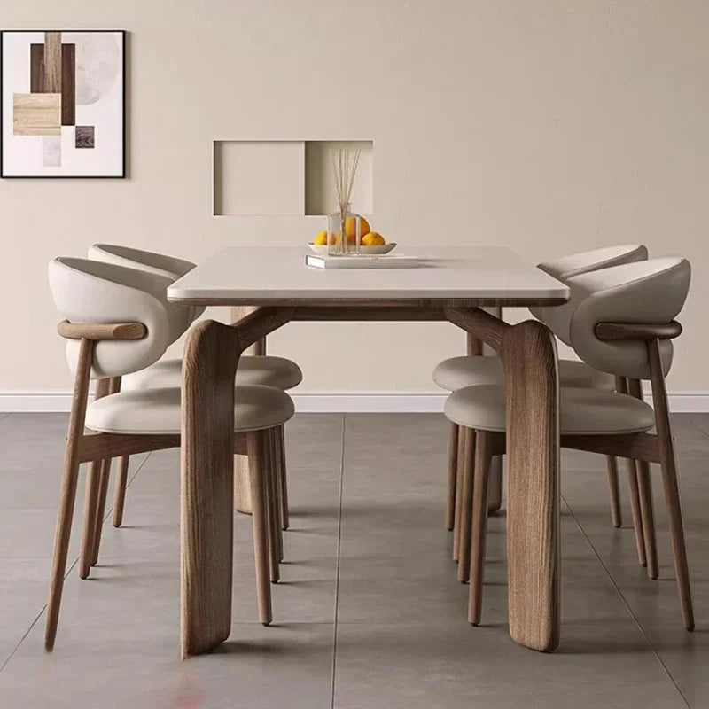 Dining Table Simple Home Modern Auxiliary Service Designer Meeting Marble Dining Table Low Square Large Mesa Plegables Furniture