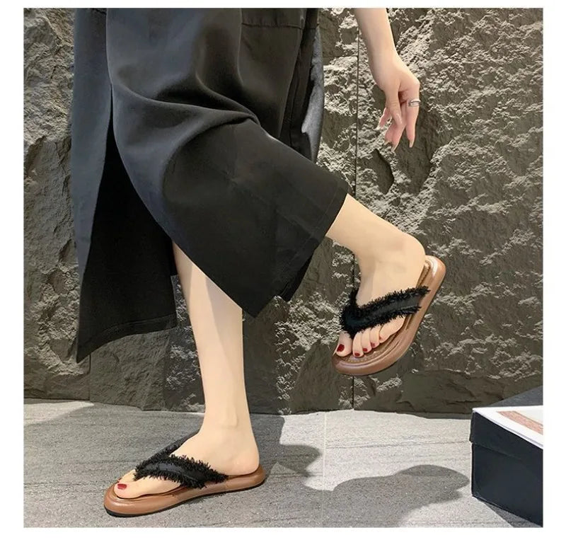 Women Roman Cool Slippers Retro Flip Flops Fashion Sandal Beach Versatile Shoes Vacation Casual Beach Flat Shoes Sandalias Mujer