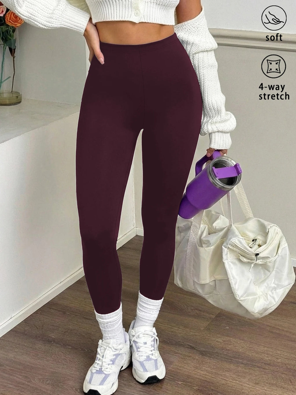 Super Soft Leggings for Women - High Elasticity Tights for Yoga Running Workout Casual Wear