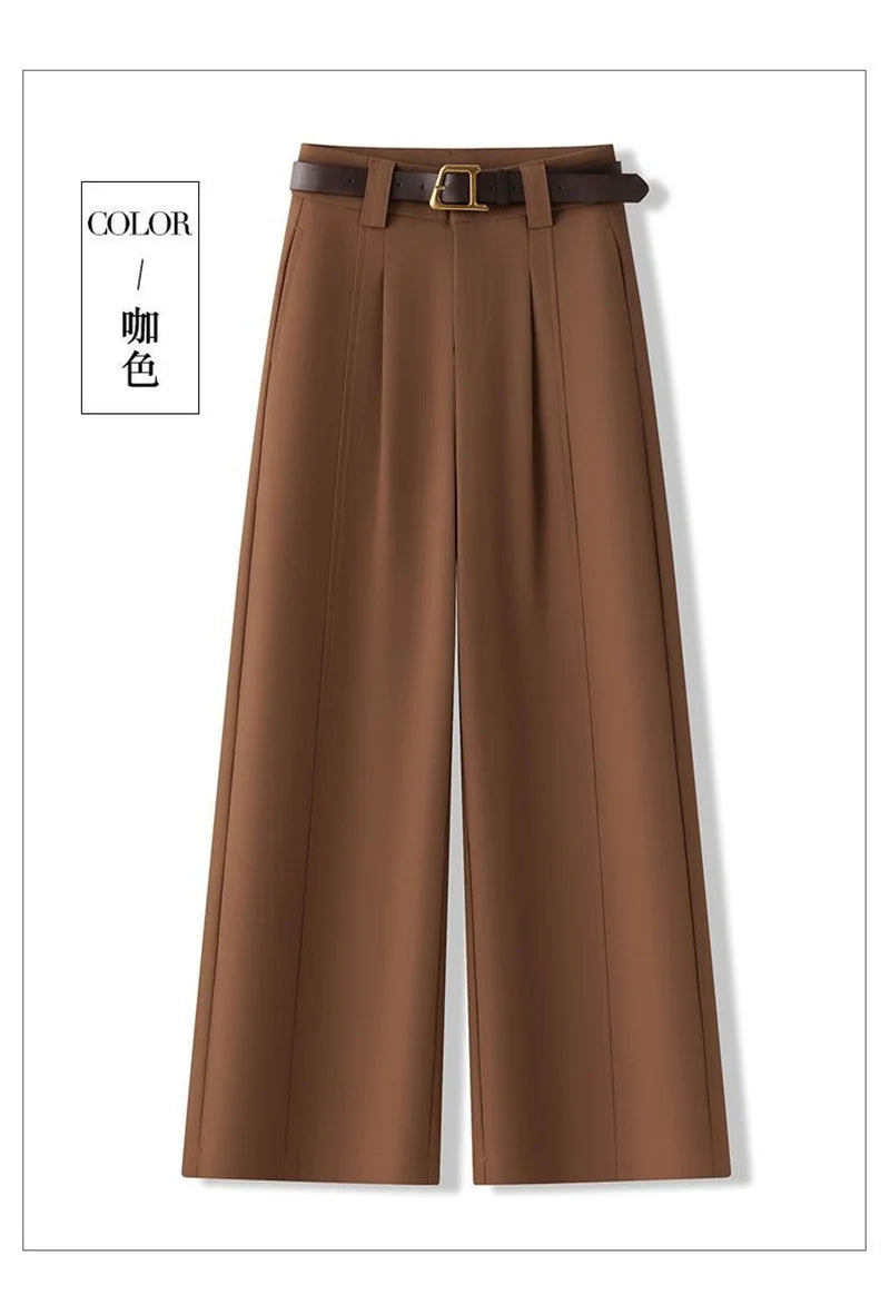 Spring Autumn 2026 Korean Spring New Temperament Pants Women High-end Wide-leg suit Pants Female Trouser Ladies