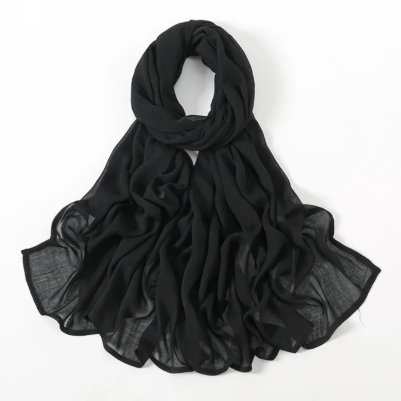 Solid Cotton Rayon Modal Hijab Scarf Women Big Size Muslim Headscarf Wraps Shawl Femme Musulman Headband Islamic Turban 190*85cm