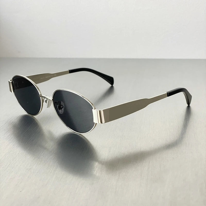 1PCS/2PCS/3PCS Metal Fashion Women's Sunglasses Luxury Brand Glasses Oval Frame Classic Colors