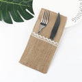Burlap Lace Cutlery Pouch